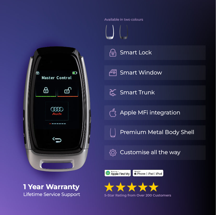 Slate Smart Car Key | UHD Touchscreen, Keyless Entry, Anti Theft | Compatible with all cars