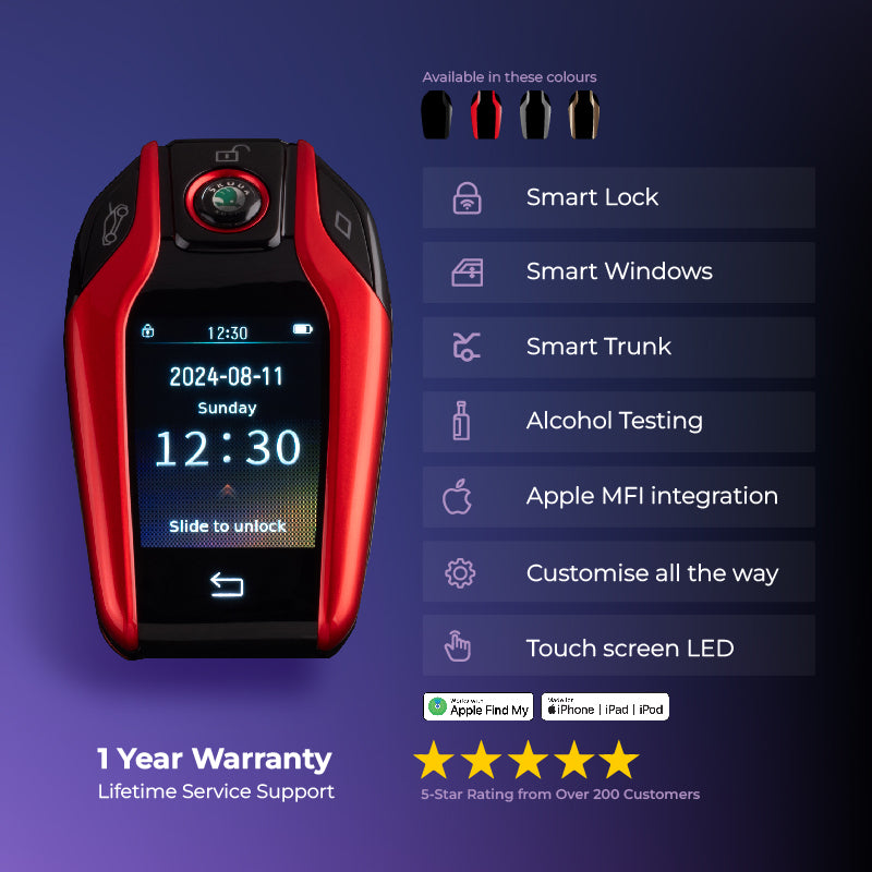 Tron 2.0 (with Alcohol Detection) | Smart Remote Car Key with Touchscreen, Lightweight | 1 Year Warranty