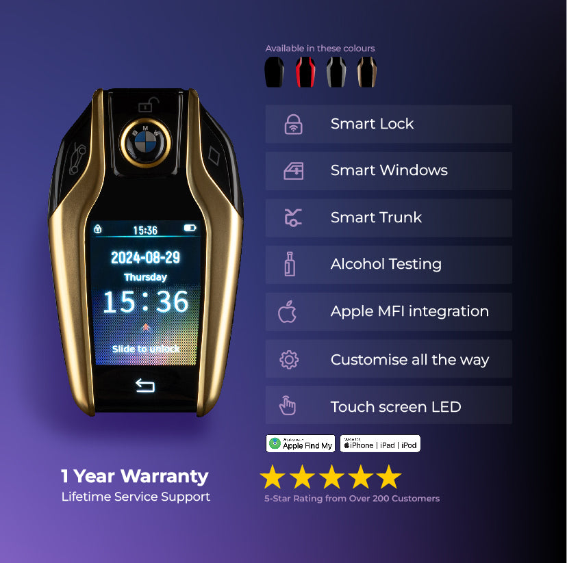 Tron 2.0 (with Alcohol Detection) | Smart Remote Car Key with Touchscreen, Lightweight | 1 Year Warranty
