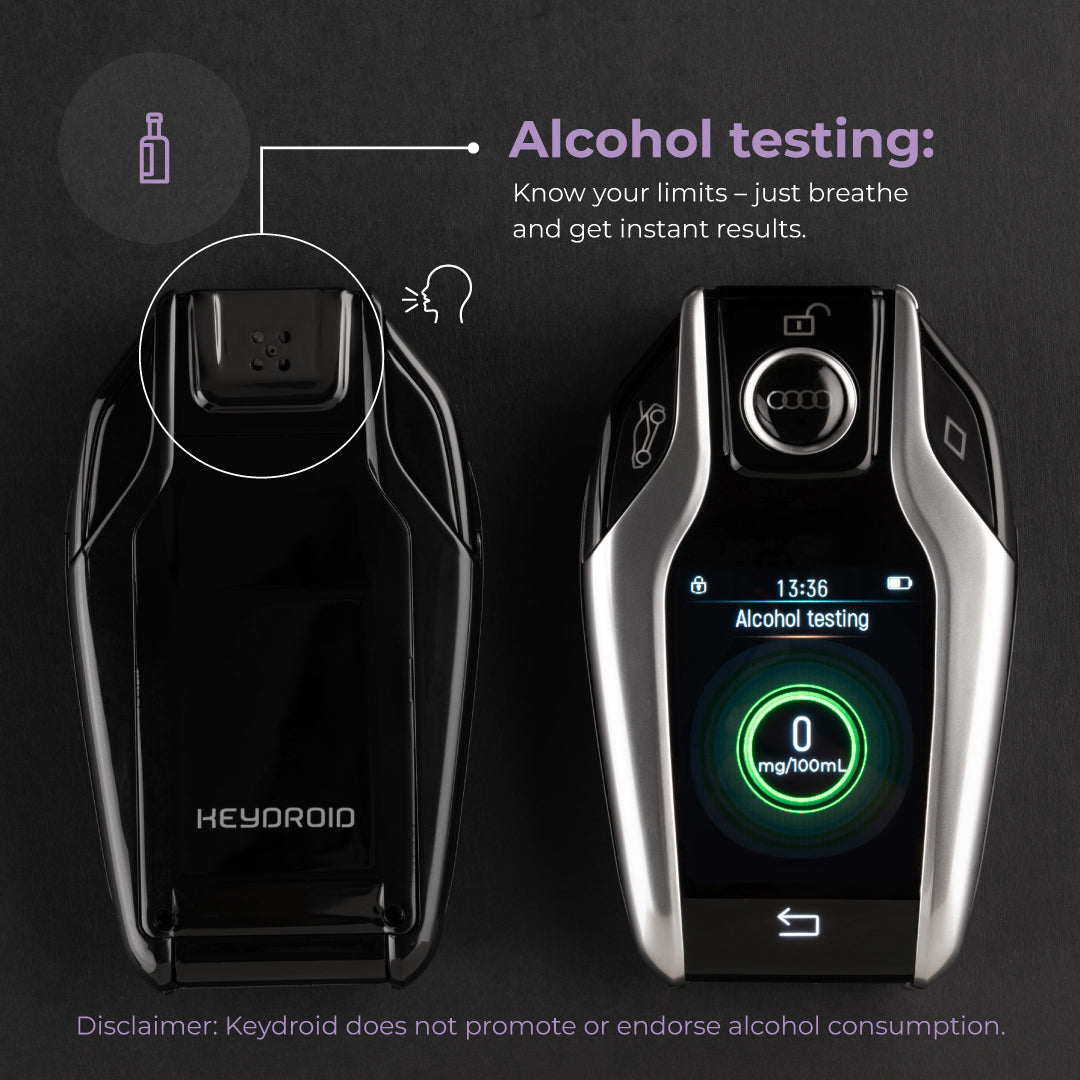 Tron 2.0 (with Alcohol Detection) | Smart Remote Car Key with Touchscreen, Lightweight | 1 Year Warranty