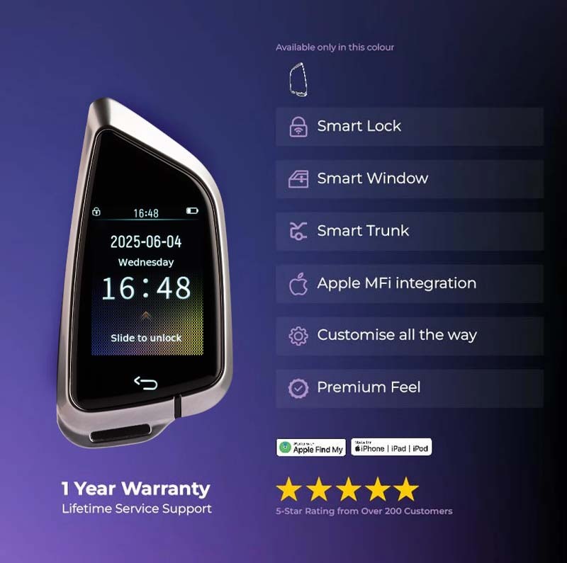 Blade 2.0 Smart Car Key | UHD Touchscreen, Keyless Entry, Anti Theft | Compatible with all cars