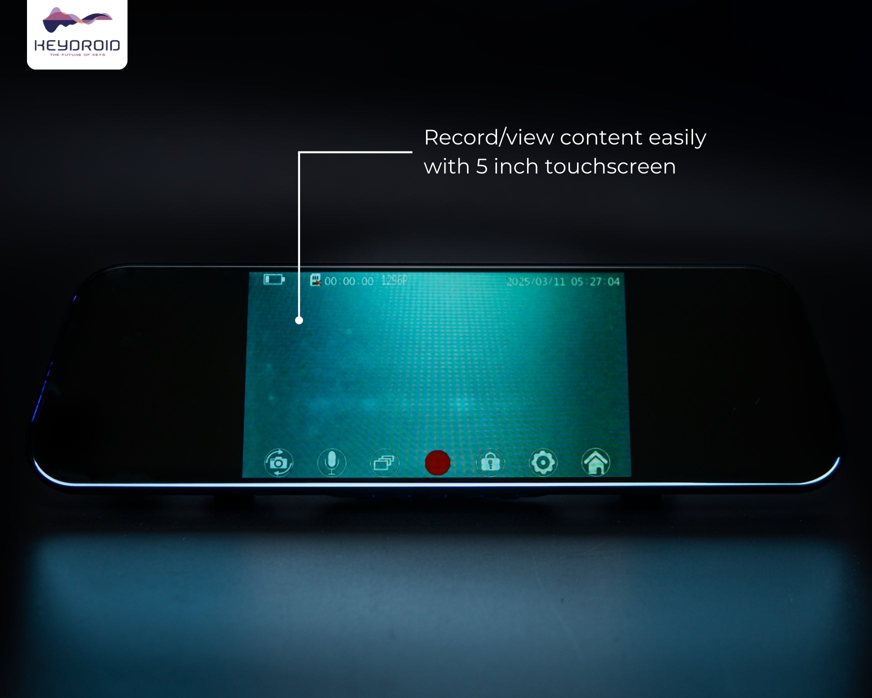 Keydroid- Front DashCam with Auto Dimming Mirror