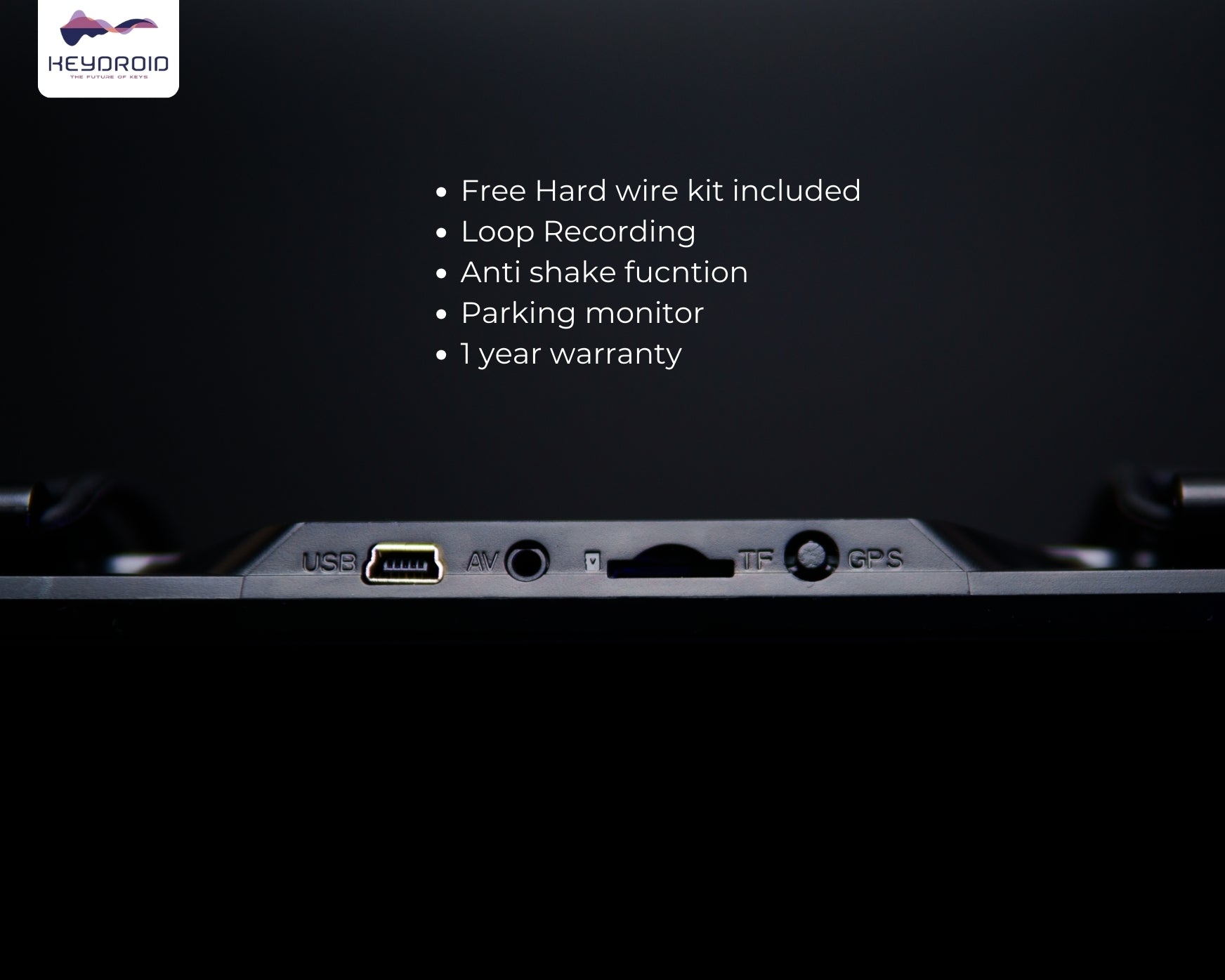 Keydroid- Front DashCam with Auto Dimming Mirror
