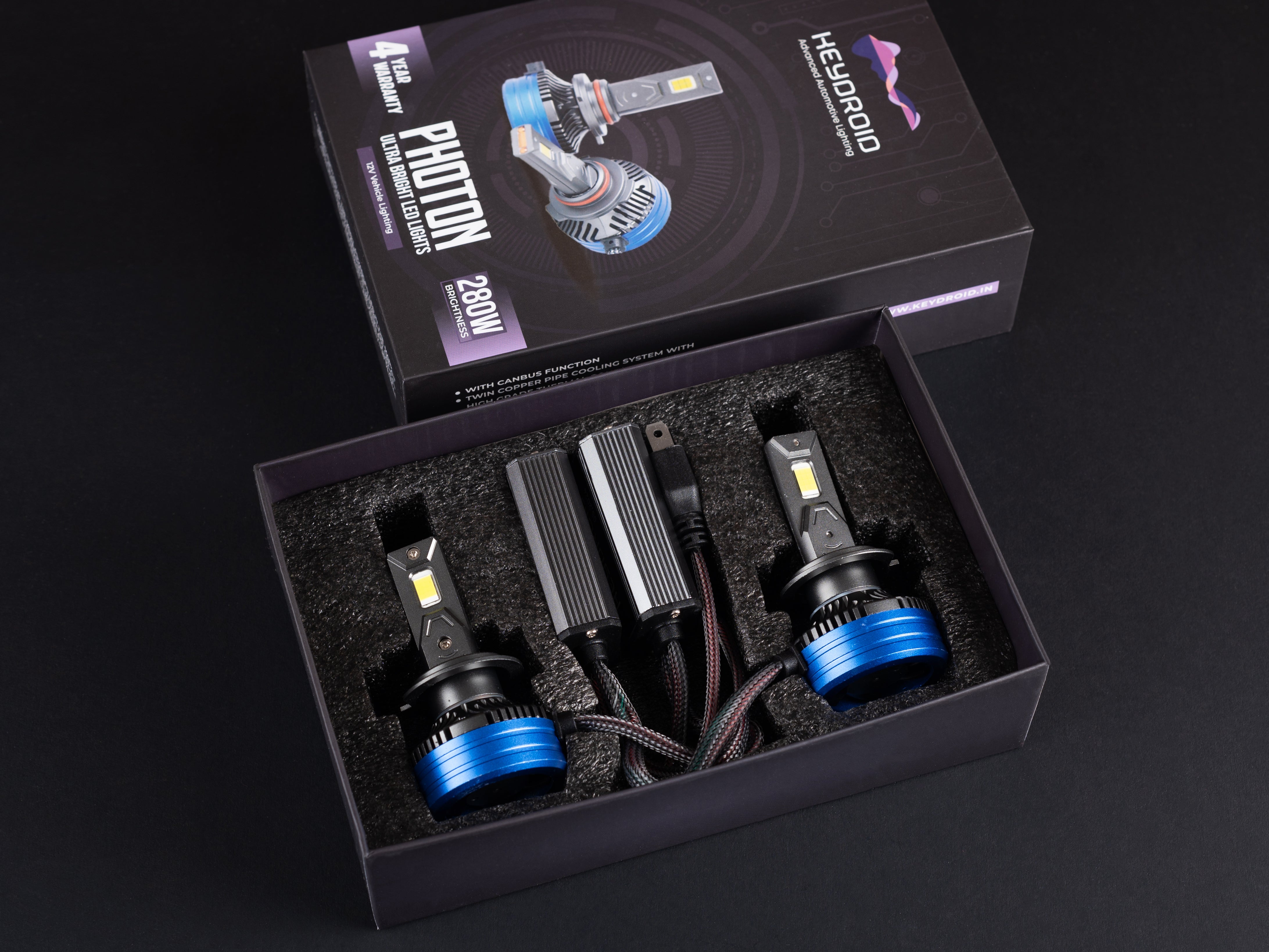 Keydroid Photon- Car Led Bulb ( 280W Brightness 28000 Lumens) with 4Years Warranty