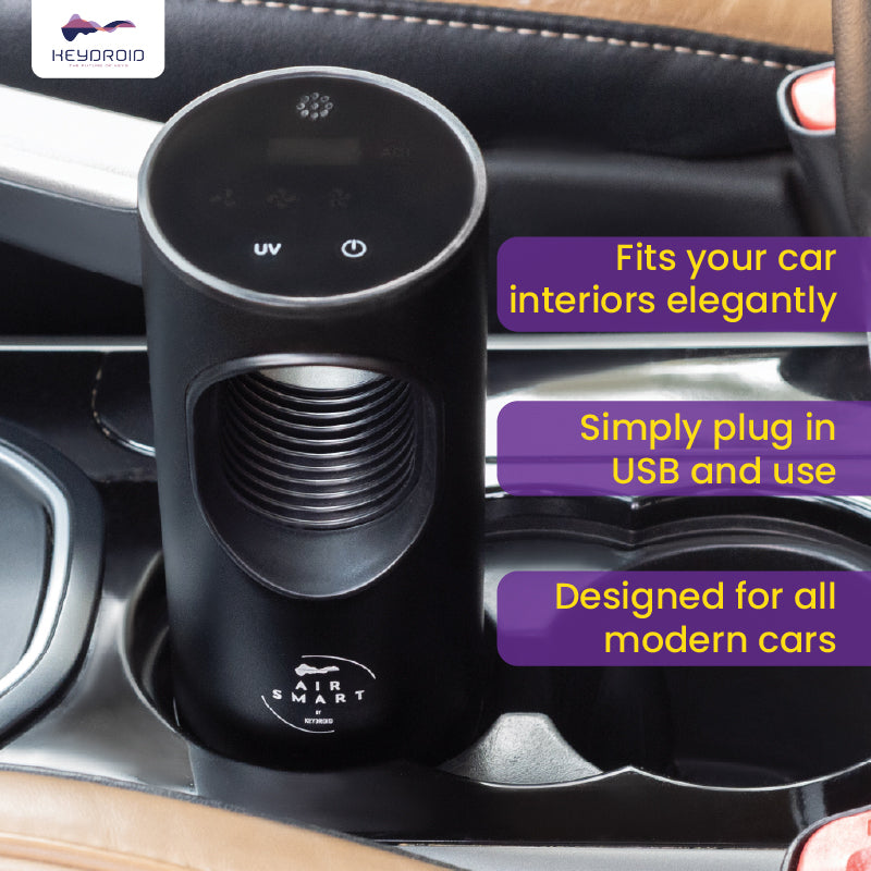 Keydroid Air Smart Car Air Purifier |  HEPA H12 Filter | UV protection