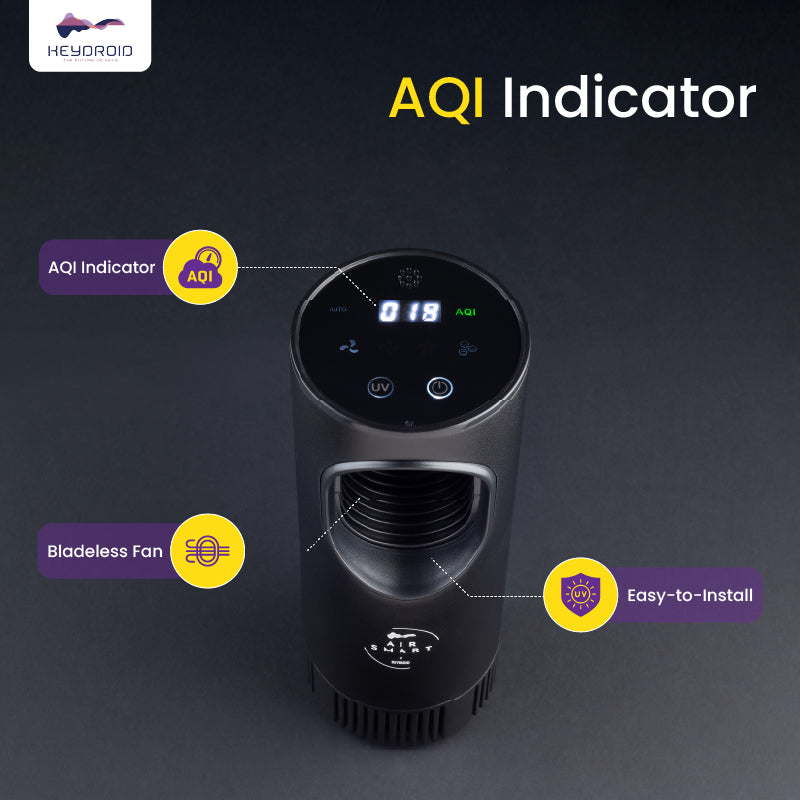 Keydroid Air Smart Car Air Purifier |  HEPA H12 Filter | UV protection